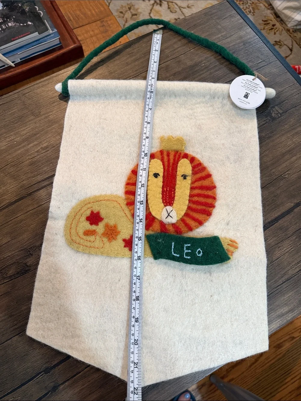 West Elm Leo Lion Felt Zodiac Banner.